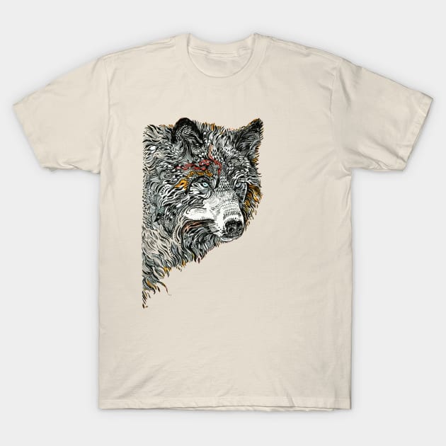 Red Wolf. T-Shirt by FanitsaArt